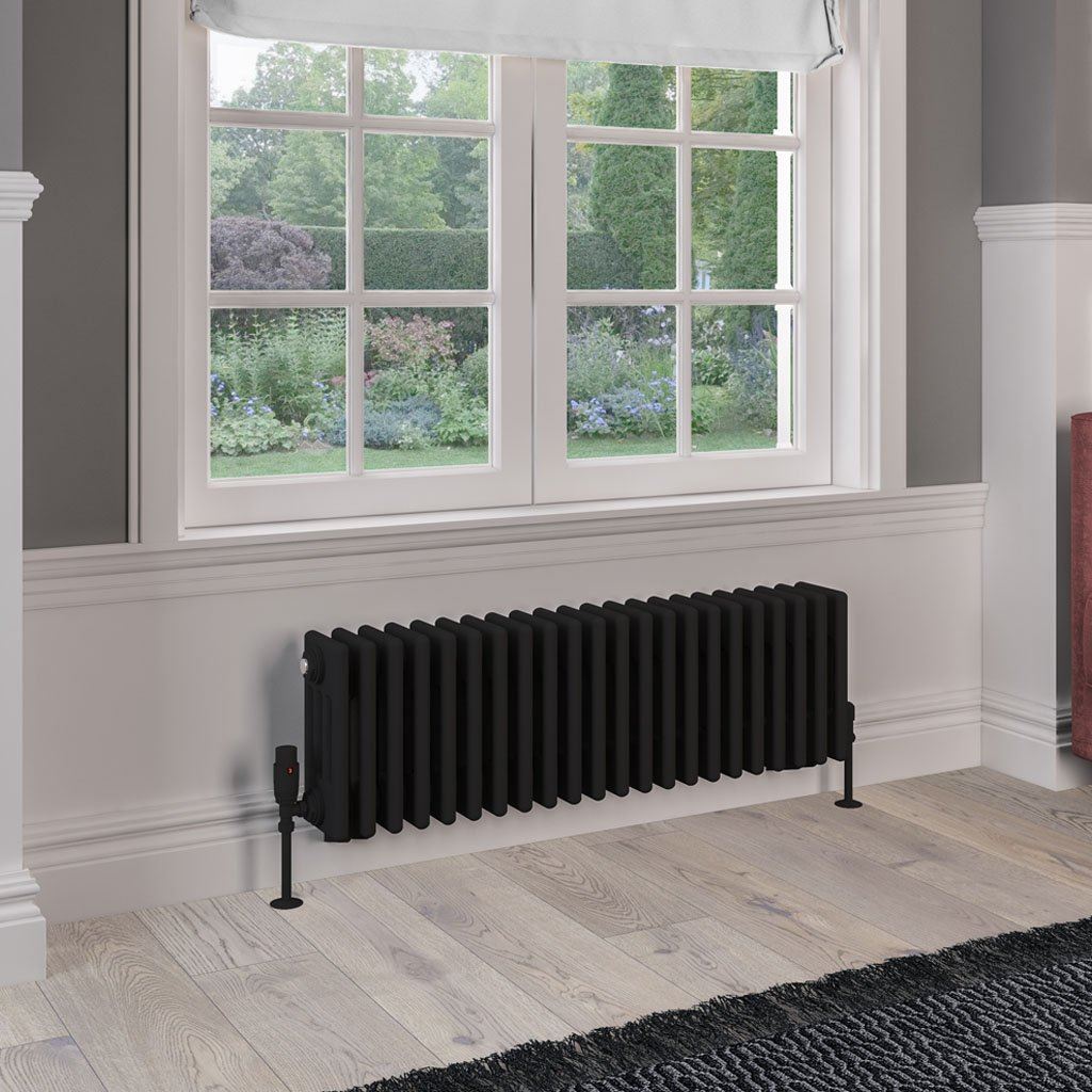 Eastbrook Rivassa Traditional 4 Column Radiator in Matt Black – Totally ...