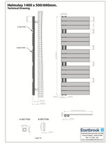 Eastbrook Helmsley Straight Vertical Designer Towel Rail in Matt Grey