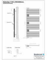 Eastbrook Helmsley Straight Vertical Designer Towel Rail in Matt Grey