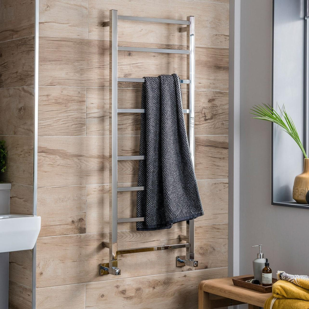 Vogue Ideal Straight Designer Towel Radiator in Polished Stainless Steel