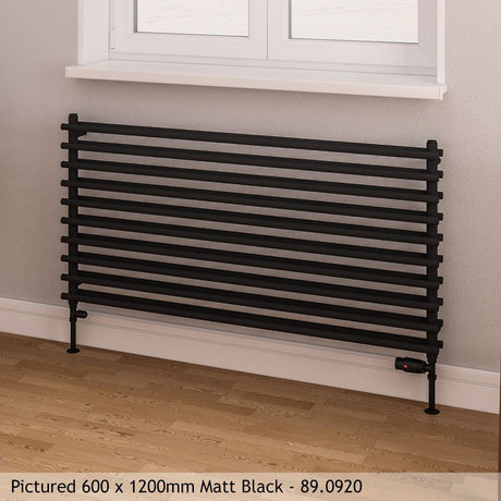 Eastbrook Murano Horizontal Designer Radiator in Matt Black