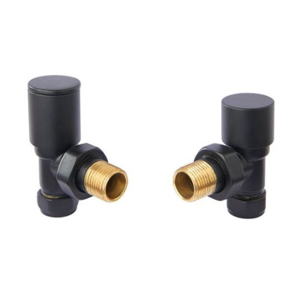 Vogue Arne Round Manual Angled Valves - Matt Black - VL003 15MMAP-ZMB