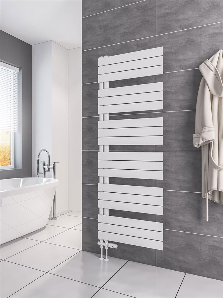 Eastbrook Helmsley Straight Vertical Designer Towel Rail in Matt White