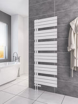 Eastbrook Helmsley Straight Vertical Designer Towel Rail in Matt White